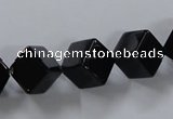 CAB832 15.5 inches 10*10mm cube black agate gemstone beads wholesale