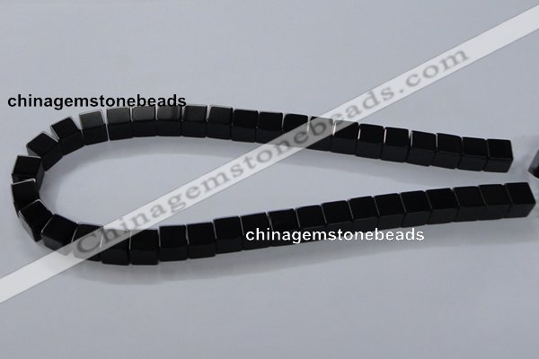 CAB835 15.5 inches 10*10mm cube black agate gemstone beads wholesale