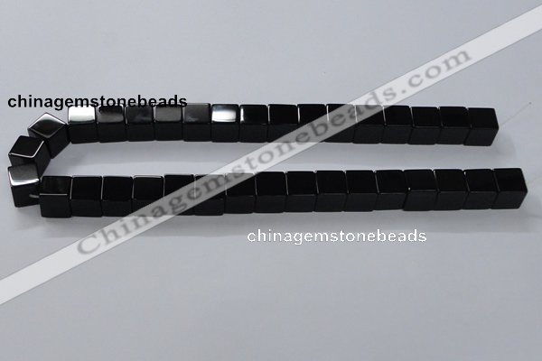 CAB836 15.5 inches 12*12mm cube black agate gemstone beads wholesale