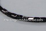 CAB838 15.5 inches 4*6mm cuboid black agate gemstone beads wholesale