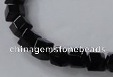 CAB841 15.5 inches 8*8mm faceted cube black agate gemstone beads wholesale