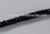 CAB843 15.5 inches 4*6mm rondelle black agate gemstone beads wholesale