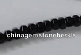 CAB844 15.5 inches 5*8mm rondelle black agate gemstone beads wholesale