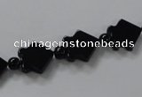 CAB849 15.5 inches 10*10mm fish black agate gemstone beads wholesale