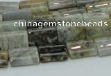 CAB85 15.5 inches 10*15mm rectangle silver needle agate gemstone beads