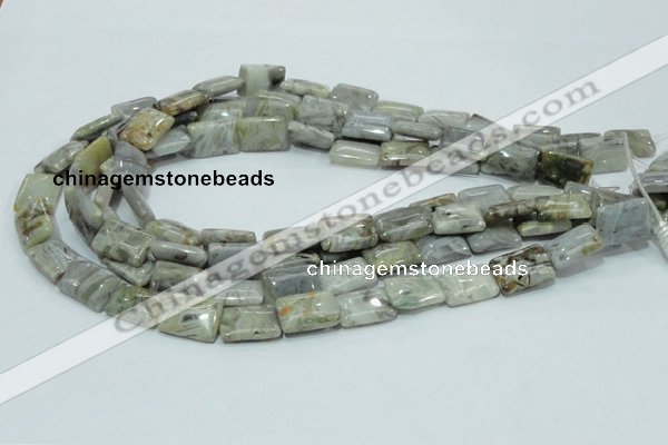 CAB86 15.5 inches 13*18mm rectangle silver needle agate gemstone beads