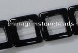 CAB862 15.5 inches 20*20mm square black agate gemstone beads wholesale