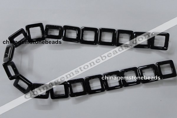 CAB862 15.5 inches 20*20mm square black agate gemstone beads wholesale