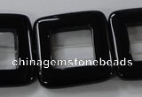 CAB863 15.5 inches 28*28mm square black agate gemstone beads wholesale