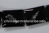 CAB866 15.5 inches 18*22mm rectangle black agate gemstone beads wholesale