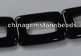 CAB867 15.5 inches 20*30mm rectangle black agate gemstone beads wholesale