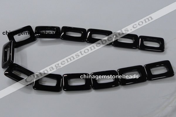 CAB867 15.5 inches 20*30mm rectangle black agate gemstone beads wholesale