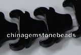 CAB869 15.5 inches 23*25mm ox-head black agate gemstone beads wholesale