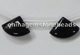 CAB871 14*20mm top-drilled triangle black agate gemstone beads wholesale