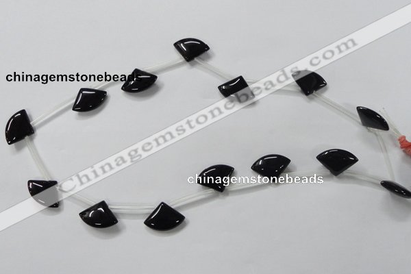 CAB871 14*20mm top-drilled triangle black agate gemstone beads wholesale