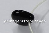 CAB872 22*22mm top-drilled teardrop black agate gemstone beads wholesale