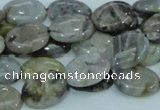 CAB90 15.5 inches 12*16mm oval silver needle agate gemstone beads