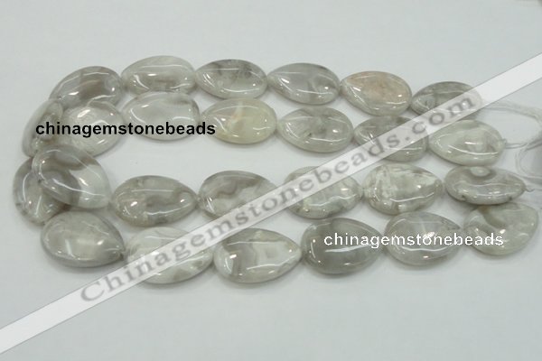 CAB910 15.5 inches 22*30mm flat teardrop natural crazy agate beads