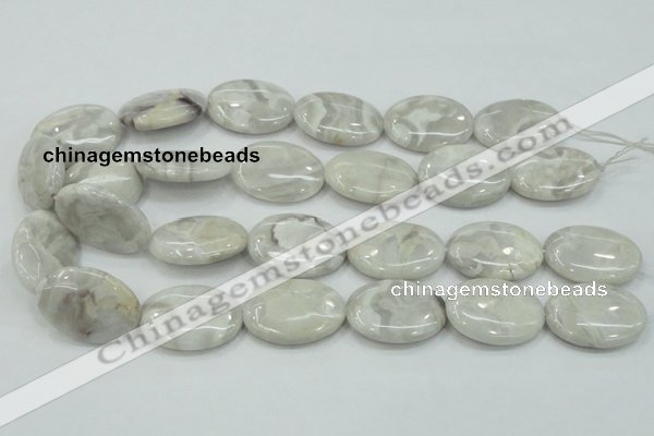 CAB913 15.5 inches 22*30mm oval natural crazy agate beads wholesale