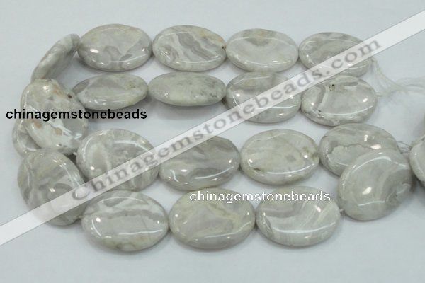 CAB914 15.5 inches 30*40mm oval natural crazy agate beads wholesale