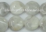 CAB916 15.5 inches 20mm flat round natural crazy agate beads wholesale