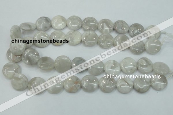 CAB916 15.5 inches 20mm flat round natural crazy agate beads wholesale