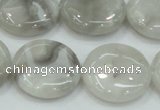 CAB917 15.5 inches 25mm flat round natural crazy agate beads wholesale