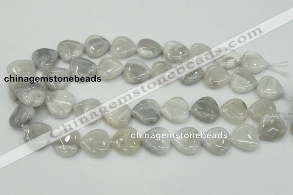 CAB919 15.5 inches 20*20mm heart natural crazy agate beads wholesale