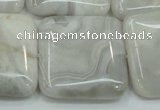 CAB921 15.5 inches 30*30mm square natural crazy agate beads wholesale