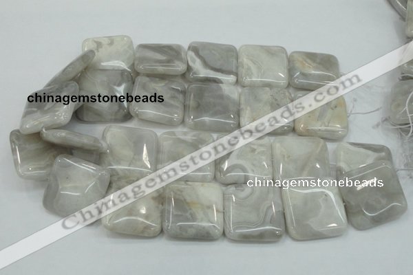 CAB921 15.5 inches 30*30mm square natural crazy agate beads wholesale