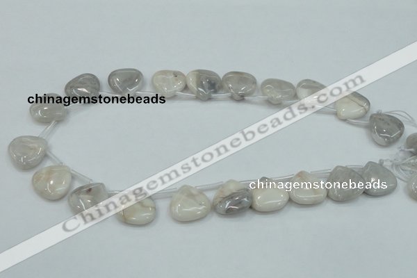 CAB924 20*20mm top-drilled teardrop natural crazy agate beads wholesale