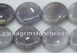 CAB925 15.5 inches 20mm coin natural purple agate beads wholesale