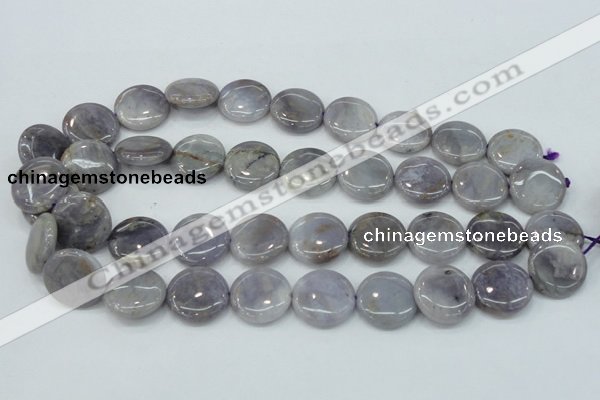 CAB925 15.5 inches 20mm coin natural purple agate beads wholesale