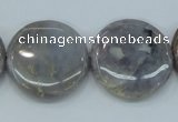 CAB926 15.5 inches 25mm coin natural purple agate beads wholesale