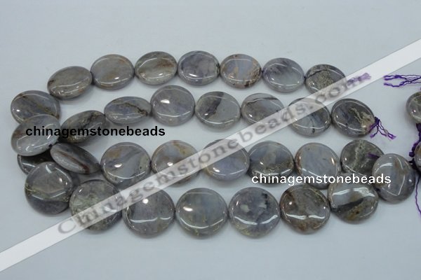 CAB926 15.5 inches 25mm coin natural purple agate beads wholesale