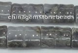 CAB930 15.5 inches 18*25mm flat bamboo natural purple agate beads