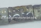 CAB931 15.5 inches 22*30mm flat bamboo natural purple agate beads