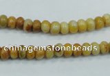 CAB932 15.5 inches 4*6mm rondelle yellow crazy lace agate beads