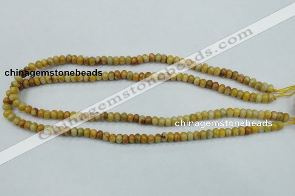 CAB932 15.5 inches 4*6mm rondelle yellow crazy lace agate beads