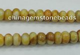 CAB933 15.5 inches 5*8mm rondelle yellow crazy lace agate beads