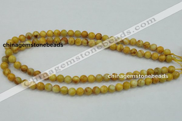 CAB934 15.5 inches 8mm round yellow crazy lace agate beads wholesale