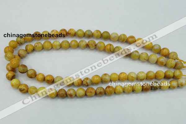 CAB935 15.5 inches 10mm round yellow crazy lace agate beads wholesale