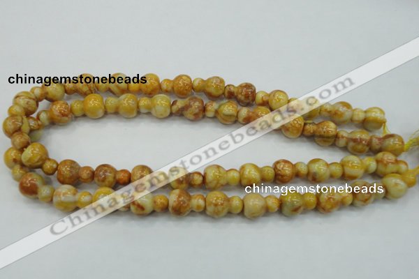 CAB938 15.5 inches 13*18mm calabash yellow crazy lace agate beads