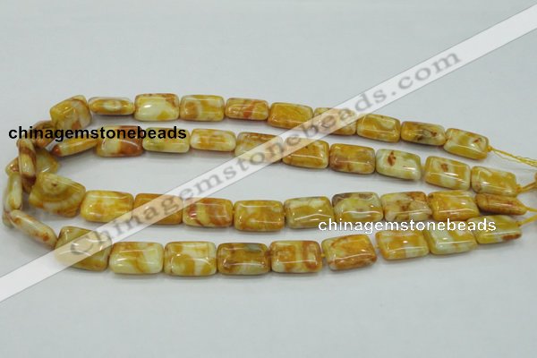 CAB943 15.5 inches 13*18mm rectangle yellow crazy lace agate beads