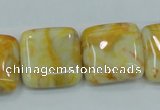 CAB947 15.5 inches 20*20mm square yellow crazy lace agate beads