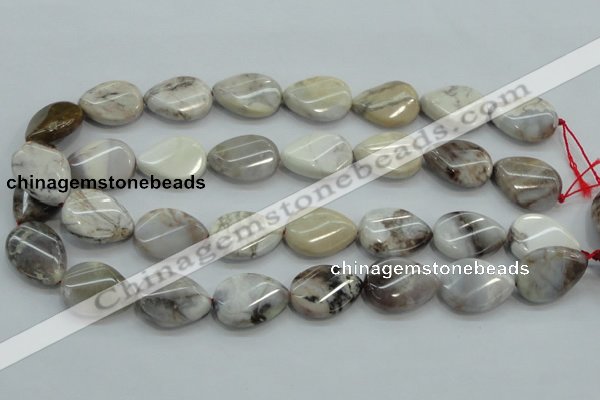 CAB962 15.5 inches 18*25mm twisted teardrop ocean agate gemstone beads