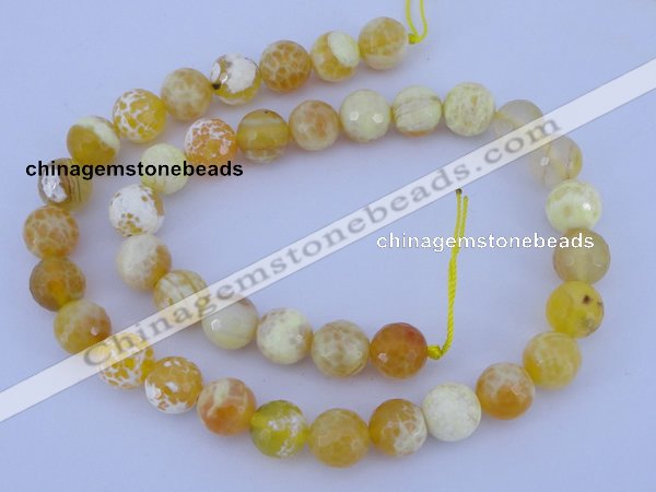 CAB966 15.5 inches 6mm faceted round fire crackle agate beads