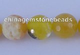 CAB967 15.5 inches 8mm faceted round fire crackle agate beads