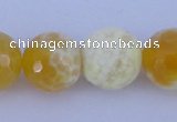 CAB968 15.5 inches 10mm faceted round fire crackle agate beads