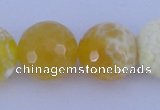 CAB969 15.5 inches 12mm faceted round fire crackle agate beads